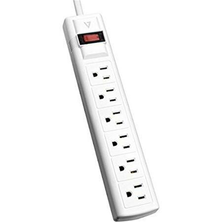 FIVEGEARS 8 ft. 6-Outlet Surge Protector cord & 900 Joules, Power Strip 125V - White FI3537785